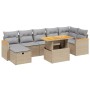 Juego de sofás de jardín con cojines beige 8 pzas ratán PE de , Conjuntos de jardín - Ref: Foro24-3276048, Precio: 522,43 €, ...