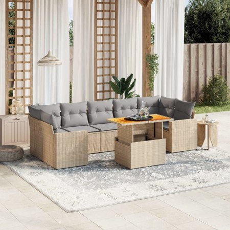 Juego de sofás de jardín con cojines beige 8 pzas ratán PE de , Conjuntos de jardín - Ref: Foro24-3271227, Precio: 558,35 €, ...