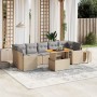 Juego de sofás de jardín con cojines beige 8 pzas ratán PE de , Conjuntos de jardín - Ref: Foro24-3271227, Precio: 558,35 €, ...