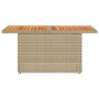 Mesa de jardín ratán PE y madera de acacia beige 100x55x73 cm de , Mesas de jardín - Ref: Foro24-366065, Precio: 95,03 €, Des...