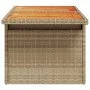Mesa de jardín ratán PE y madera de acacia beige 100x55x73 cm de , Mesas de jardín - Ref: Foro24-366065, Precio: 101,52 €, De...