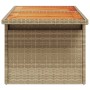 Mesa de jardín ratán PE y madera de acacia beige 100x55x73 cm de , Mesas de jardín - Ref: Foro24-366065, Precio: 95,03 €, Des...