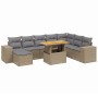 Set de sofás de jardín 9 pzas con cojines ratán sintético beige de , Conjuntos de jardín - Ref: Foro24-3275964, Precio: 580,7...
