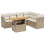 Set sofás de jardín 7 piezas y cojines ratán sintético beige de , Conjuntos de jardín - Ref: Foro24-3270848, Precio: 491,36 €...