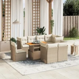 Set de sofás de jardín 9 pzas con cojines ratán sintético beige de , Conjuntos de jardín - Ref: Foro24-3270933, Precio: 595,8...