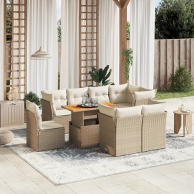 Set de sofás de jardín 9 pzas con cojines ratán sintético beige de , Conjuntos de jardín - Ref: Foro24-3270933, Precio: 596,2...