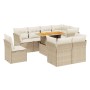 Set de sofás de jardín 9 pzas con cojines ratán sintético beige de , Conjuntos de jardín - Ref: Foro24-3270933, Precio: 596,2...