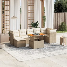 Juego de sofás de jardín con cojines beige 8 pzas ratán PE de , Conjuntos de jardín - Ref: Foro24-3270946, Precio: 536,05 €, ...