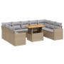 Juego de sofás jardín con cojines beige 10 pzas ratán sintético de , Conjuntos de jardín - Ref: Foro24-3271458, Precio: 621,6...