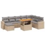 Set de sofás de jardín 9 pzas con cojines ratán sintético beige de , Conjuntos de jardín - Ref: Foro24-3271451, Precio: 557,6...