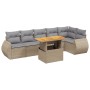 Set sofás de jardín 7 piezas y cojines ratán sintético beige de , Conjuntos de jardín - Ref: Foro24-3272207, Precio: 494,12 €...