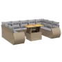 Juego de sofás jardín con cojines beige 10 pzas ratán sintético de , Conjuntos de jardín - Ref: Foro24-3272340, Precio: 692,1...