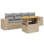 Juego de sofás jardín con cojines 5 pzas ratán sintético beige de , Conjuntos de jardín - Ref: Foro24-3272515, Precio: 356,14...