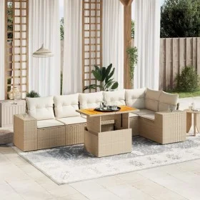 Set sofás de jardín 7 piezas y cojines ratán sintético beige de , Conjuntos de jardín - Ref: Foro24-3272647, Precio: 529,00 €...