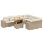 Juego de sofás jardín con cojines beige 10 pzas ratán sintético de , Conjuntos de jardín - Ref: Foro24-3272794, Precio: 693,7...