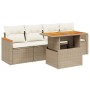 Juego de sofás jardín con cojines 5 pzas ratán sintético beige de , Conjuntos de jardín - Ref: Foro24-3272955, Precio: 336,07...