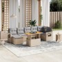 Juego de sofás de jardín con cojines beige 8 pzas ratán PE de , Conjuntos de jardín - Ref: Foro24-3271864, Precio: 529,21 €, ...