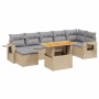 Juego de sofás de jardín con cojines beige 8 pzas ratán PE de , Conjuntos de jardín - Ref: Foro24-3271864, Precio: 529,21 €, ...