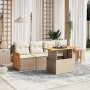Juego de sofás jardín con cojines 5 pzas ratán sintético beige de , Conjuntos de jardín - Ref: Foro24-3273837, Precio: 336,25...
