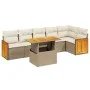 Set of 7-piece garden sofas and beige synthetic rattan cushions by , Garden sets - Ref: Foro24-3273970, Price: 510,81 €, Disc...
