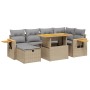 Set sofás de jardín 7 piezas y cojines ratán sintético beige de , Conjuntos de jardín - Ref: Foro24-3276146, Precio: 481,14 €...