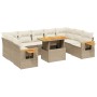 Juego de sofás jardín con cojines beige 10 pzas ratán sintético de , Conjuntos de jardín - Ref: Foro24-3273662, Precio: 716,2...