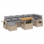 Juego de sofás de jardín con cojines beige 8 pzas ratán PE de , Conjuntos de jardín - Ref: Foro24-3275712, Precio: 534,24 €, ...
