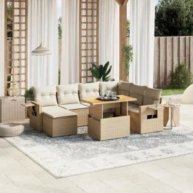 Juego de sofás de jardín con cojines beige 8 pzas ratán PE de , Conjuntos de jardín - Ref: Foro24-3271870, Precio: 564,63 €, ...