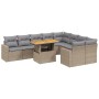 Juego de sofás jardín con cojines beige 10 pzas ratán sintético de , Conjuntos de jardín - Ref: Foro24-3271472, Precio: 621,6...