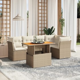 Juego de sofás jardín con cojines 5 pzas ratán sintético beige de , Conjuntos de jardín - Ref: Foro24-3270820, Precio: 443,51...