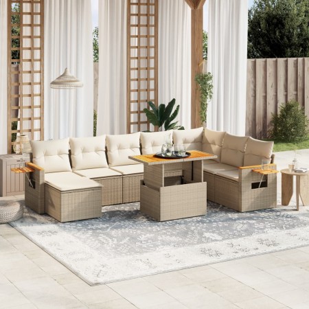 Juego de sofás de jardín con cojines beige 8 pzas ratán PE de , Conjuntos de jardín - Ref: Foro24-3273634, Precio: 573,54 €, ...