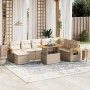 Juego de sofás de jardín con cojines beige 8 pzas ratán PE de , Conjuntos de jardín - Ref: Foro24-3273634, Precio: 573,54 €, ...