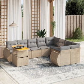 Juego de sofás jardín con cojines beige 10 pzas ratán sintético de , Conjuntos de jardín - Ref: Foro24-3272361, Precio: 692,1...