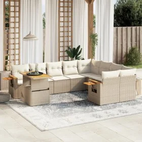 Juego de sofás jardín con cojines beige 10 pzas ratán sintético de , Conjuntos de jardín - Ref: Foro24-3273683, Precio: 745,0...