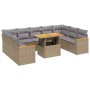 Juego de sofás jardín con cojines beige 10 pzas ratán sintético de , Conjuntos de jardín - Ref: Foro24-3273222, Precio: 613,6...