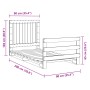Estructura de cama con cabecero madera maciza de pino 90x200 cm de , Camas y somieres - Ref: Foro24-3281538, Precio: 145,44 €...