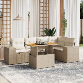 Juego de sofás jardín con cojines 6 pzas ratán sintético beige de , Conjuntos de jardín - Ref: Foro24-3272626, Precio: 461,31...