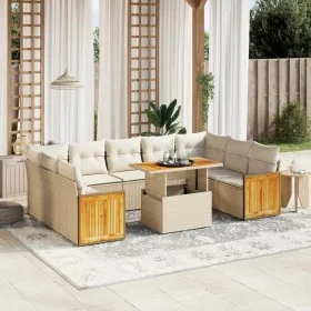 Juego de sofás jardín con cojines beige 10 pzas ratán sintético de , Conjuntos de jardín - Ref: Foro24-3274103, Precio: 712,5...