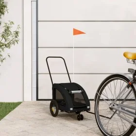 Remolque de bicicleta mascotas hierro tela Oxford negro de , Cochecitos para mascotas - Ref: Foro24-93975, Precio: 99,39 €, D...