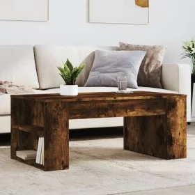 Mesa de centro madera de ingeniería roble ahumado 102x55x42 cm de , Mesas de centro - Ref: Foro24-831858, Precio: 62,65 €, De...
