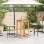 Mesa y taburetes de jardín 3 pzas madera acacia ratán PE marrón de , Conjuntos de jardín - Ref: Foro24-3295266, Precio: 183,7...