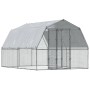 Gallinero con techo y puerta acero galvanizado plateado de , Jaulas y habitáculos para animales pequeños - Ref: Foro24-329491...