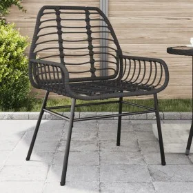Sillas de jardín 2 unidades ratán sintético negro de , Sillas de jardín - Ref: Foro24-369091, Precio: 110,09 €, Descuento: %
