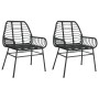 Sillas de jardín 2 unidades ratán sintético negro de , Sillas de jardín - Ref: Foro24-369091, Precio: 112,01 €, Descuento: %