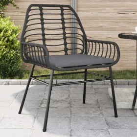 Sillones de jardín con cojines 2 uds ratán sintético negro de , Sillas de jardín - Ref: Foro24-369093, Precio: 121,15 €, Desc...