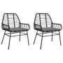 Sillones de jardín con cojines 2 uds ratán sintético negro de , Sillas de jardín - Ref: Foro24-369093, Precio: 116,54 €, Desc...