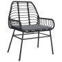 Sillones de jardín con cojines 2 uds ratán sintético negro de , Sillas de jardín - Ref: Foro24-369093, Precio: 116,54 €, Desc...