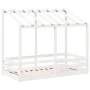 Cama para niños con techo madera de pino blanco 80x160 cm de , Camas y somieres - Ref: Foro24-847013, Precio: 118,98 €, Descu...