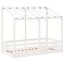 Cama para niños con techo madera de pino blanco 80x160 cm de , Camas y somieres - Ref: Foro24-847013, Precio: 120,08 €, Descu...