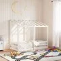 Cama para niños con techo madera de pino blanco 80x160 cm de , Camas y somieres - Ref: Foro24-847013, Precio: 118,98 €, Descu...